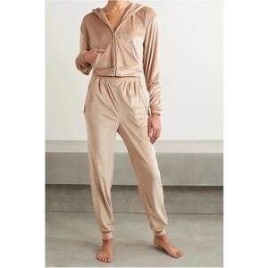 Skims Velour Joggers Sweatpants Honey Beige Light Brown Velvet Pants XL